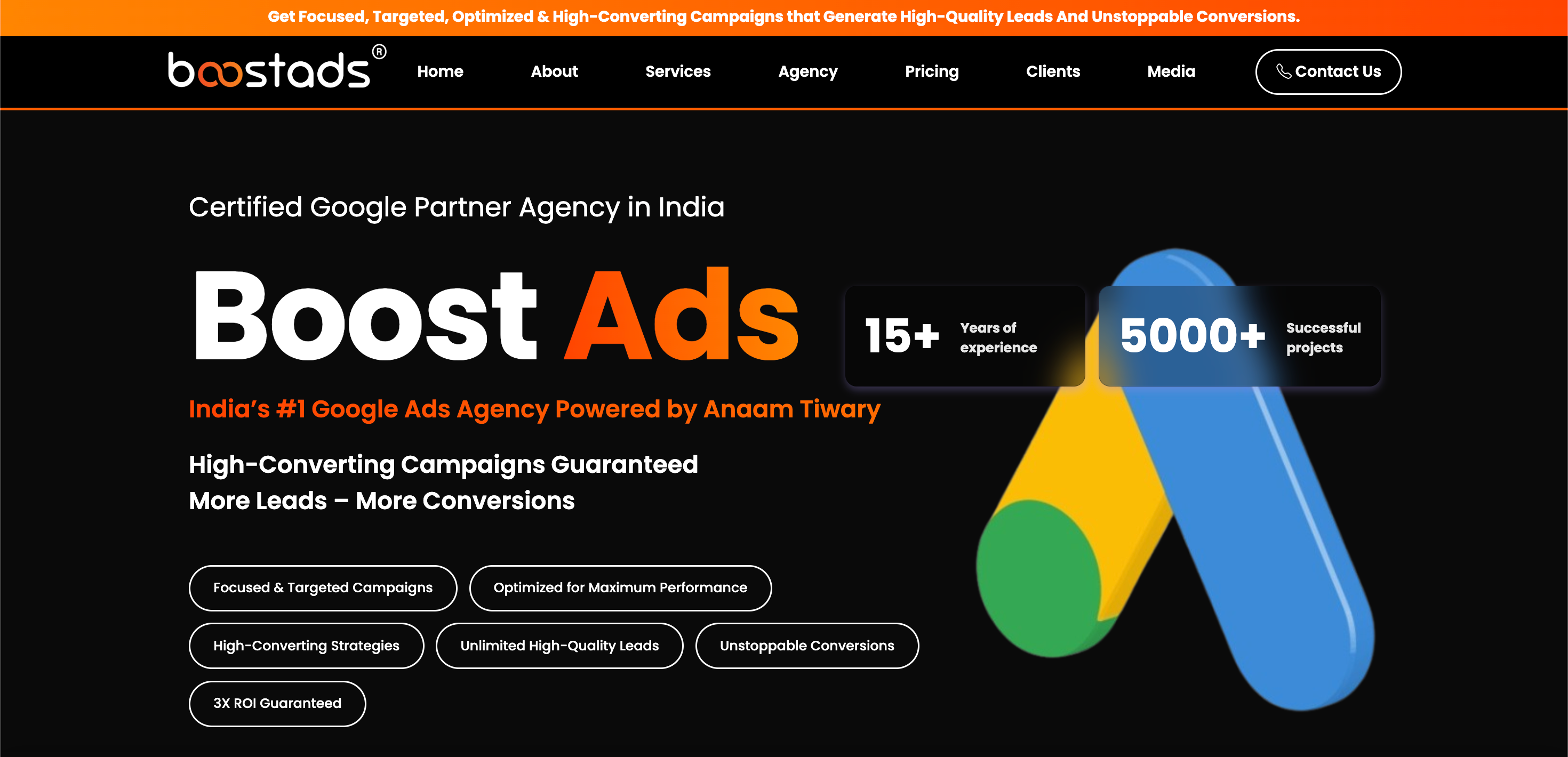 Boost Ads website screenshot