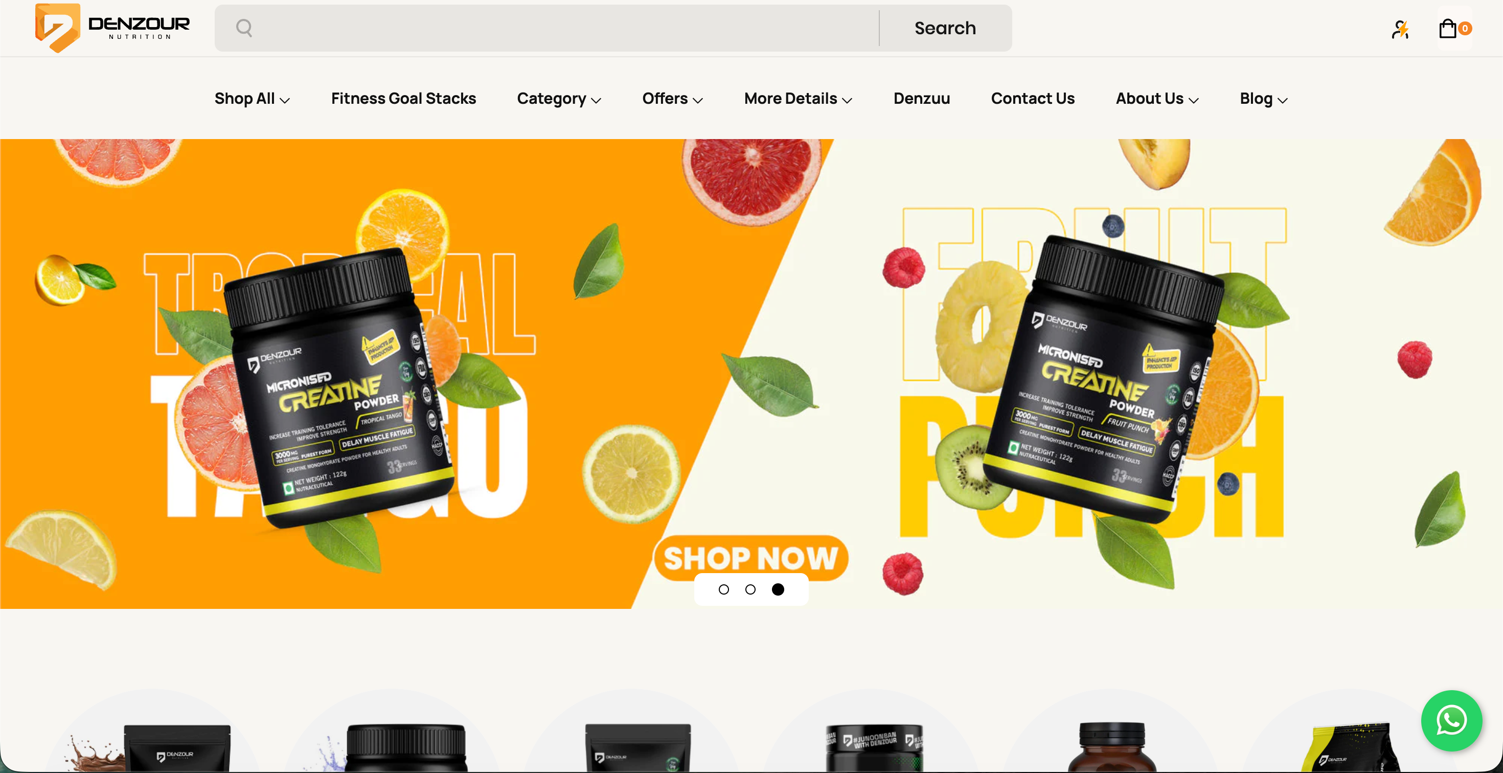 Denzour Nutrition website screenshot