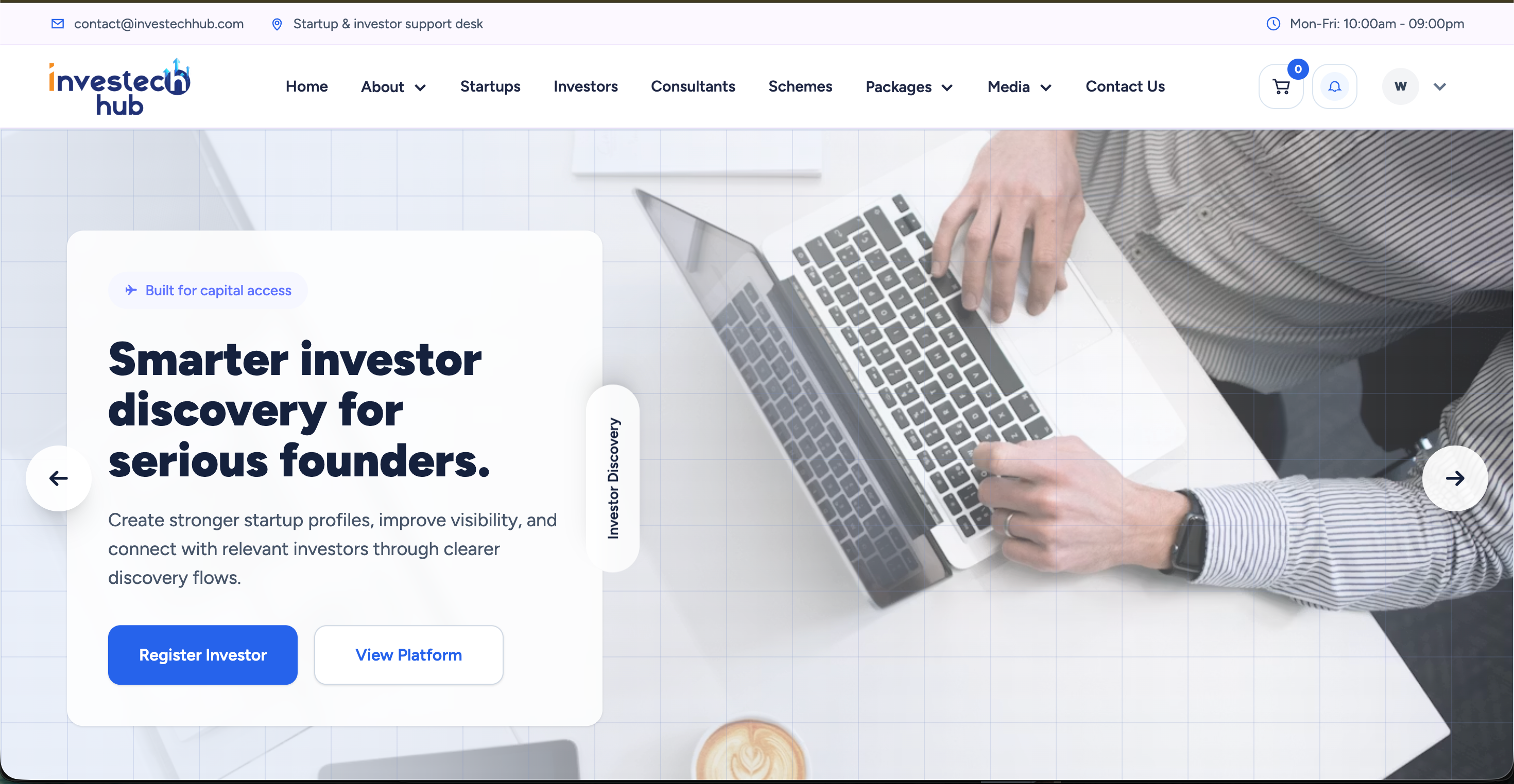 Investech Hub website screenshot